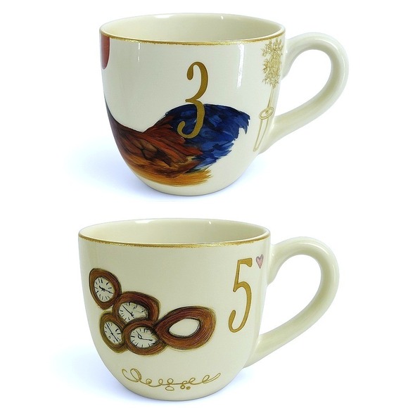 Williams Sonoma Other - Williams‎ Sonoma 12 Days Christmas Gold Numbers Mug 2012 3 & 5 Coupe